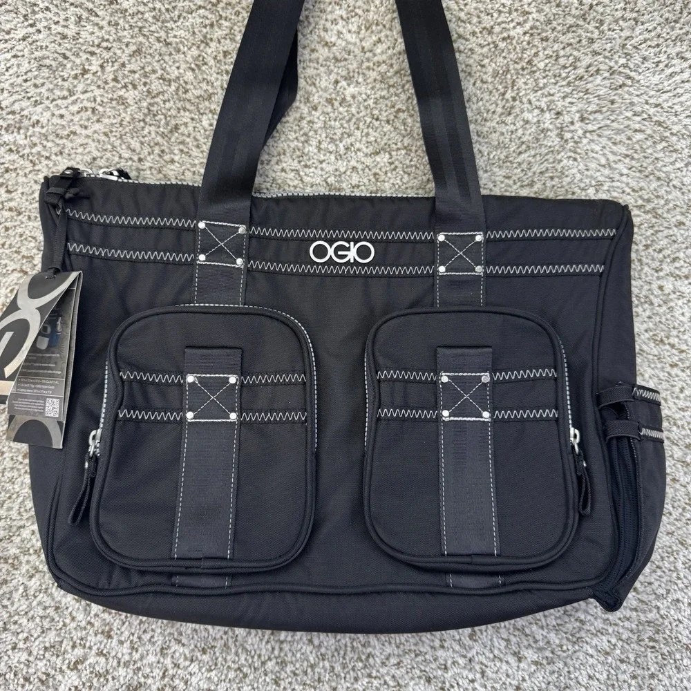NEW OGIO Lisbon‎ Messenger Travel Work Bag Womens Black Inner And Outer Pockets